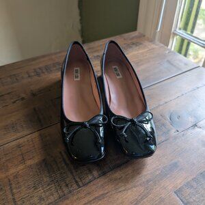 bibi lou x anthropologie suzy slip on heeled ballet pumps in black (EU 39)